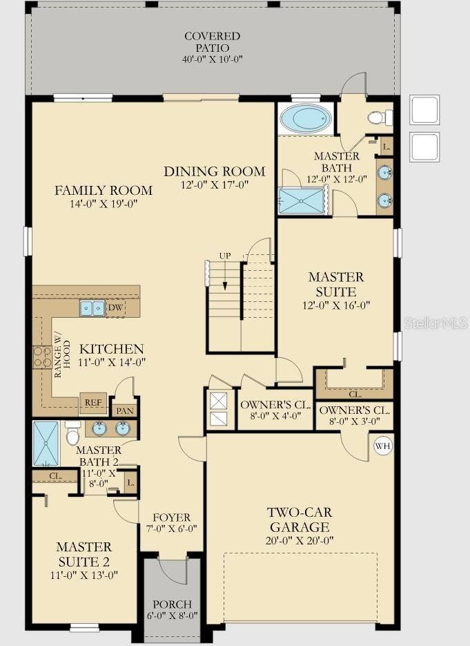 1598 SANDBAGGER, Davenport, FL 33896 First Floor plan with dimensions