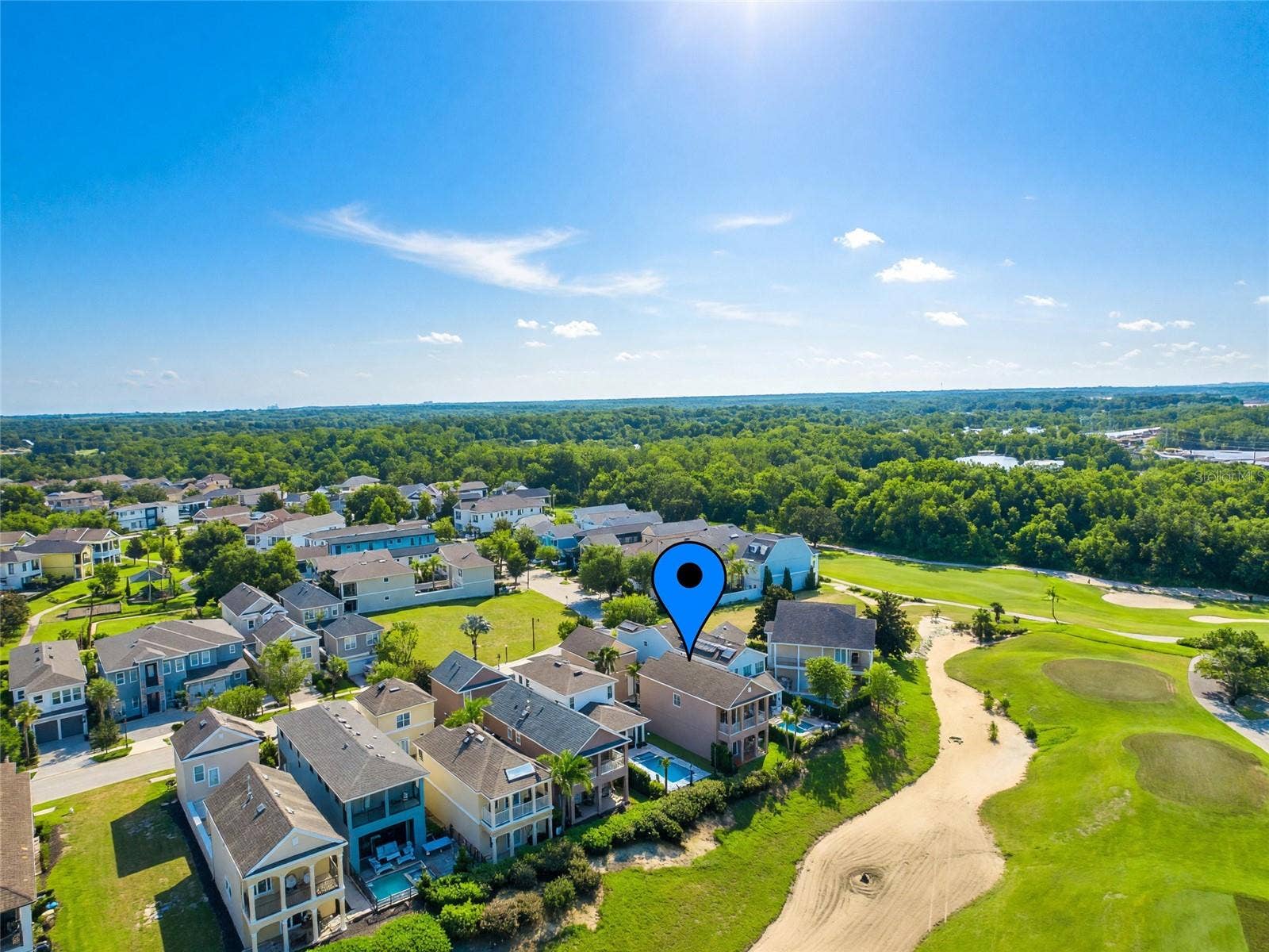 7526 EXCITEMENT DRIVE, Reunion, FL 34747 Aerial Shot/Home on the Golf Course