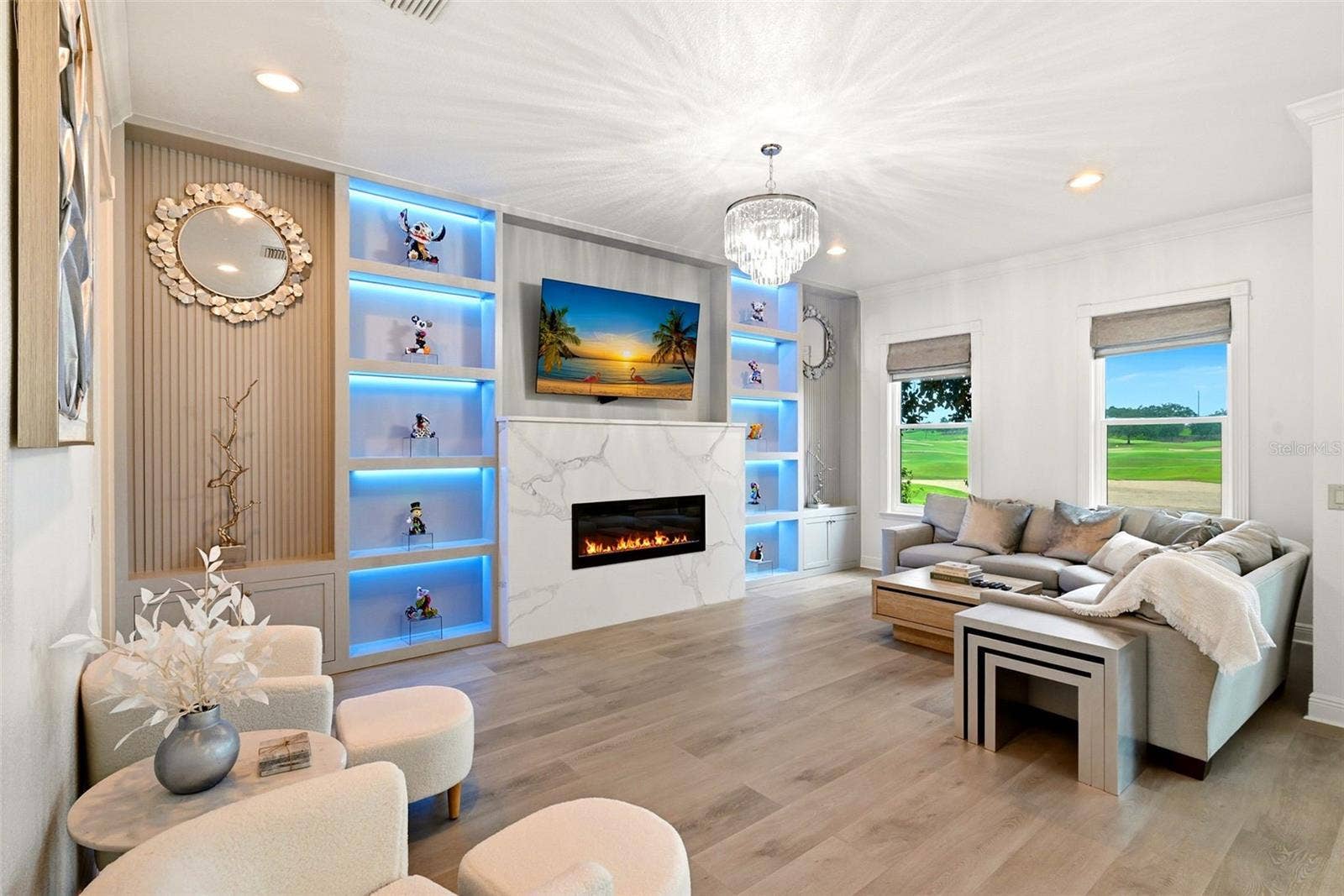 1530 COROLLA COURT, Reunion, FL 34747 New Electric Fireplace With Quartz Surround and RGB Lighting