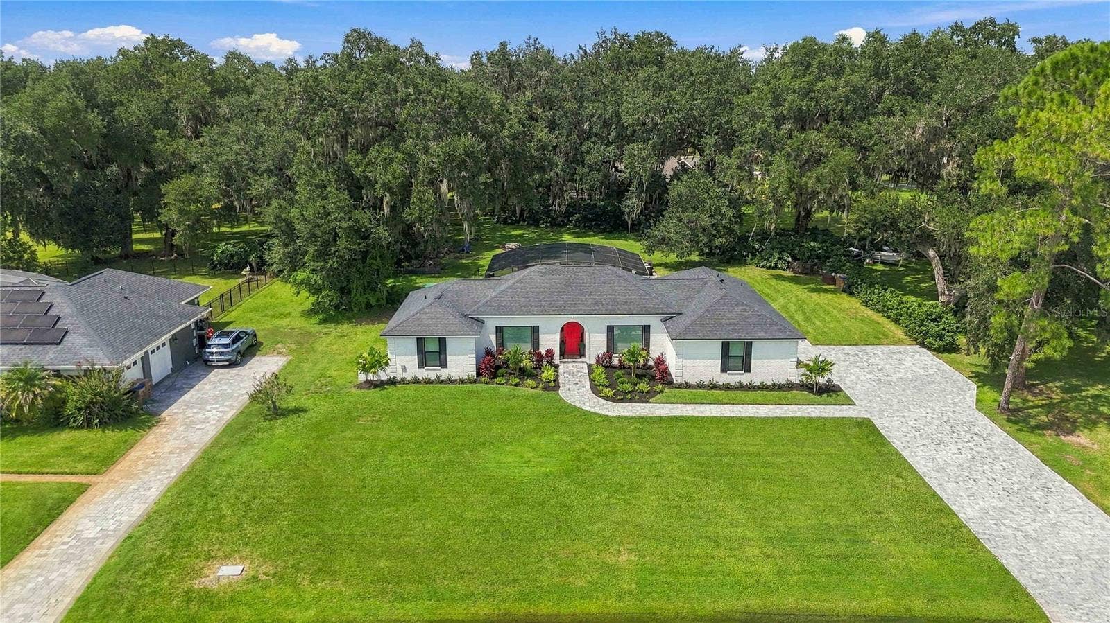 Birds eye view of the property
