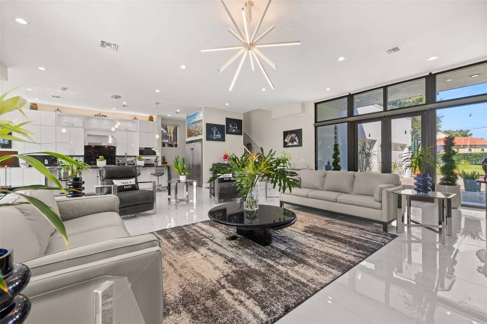 Porcelain tile throughout the downstairs