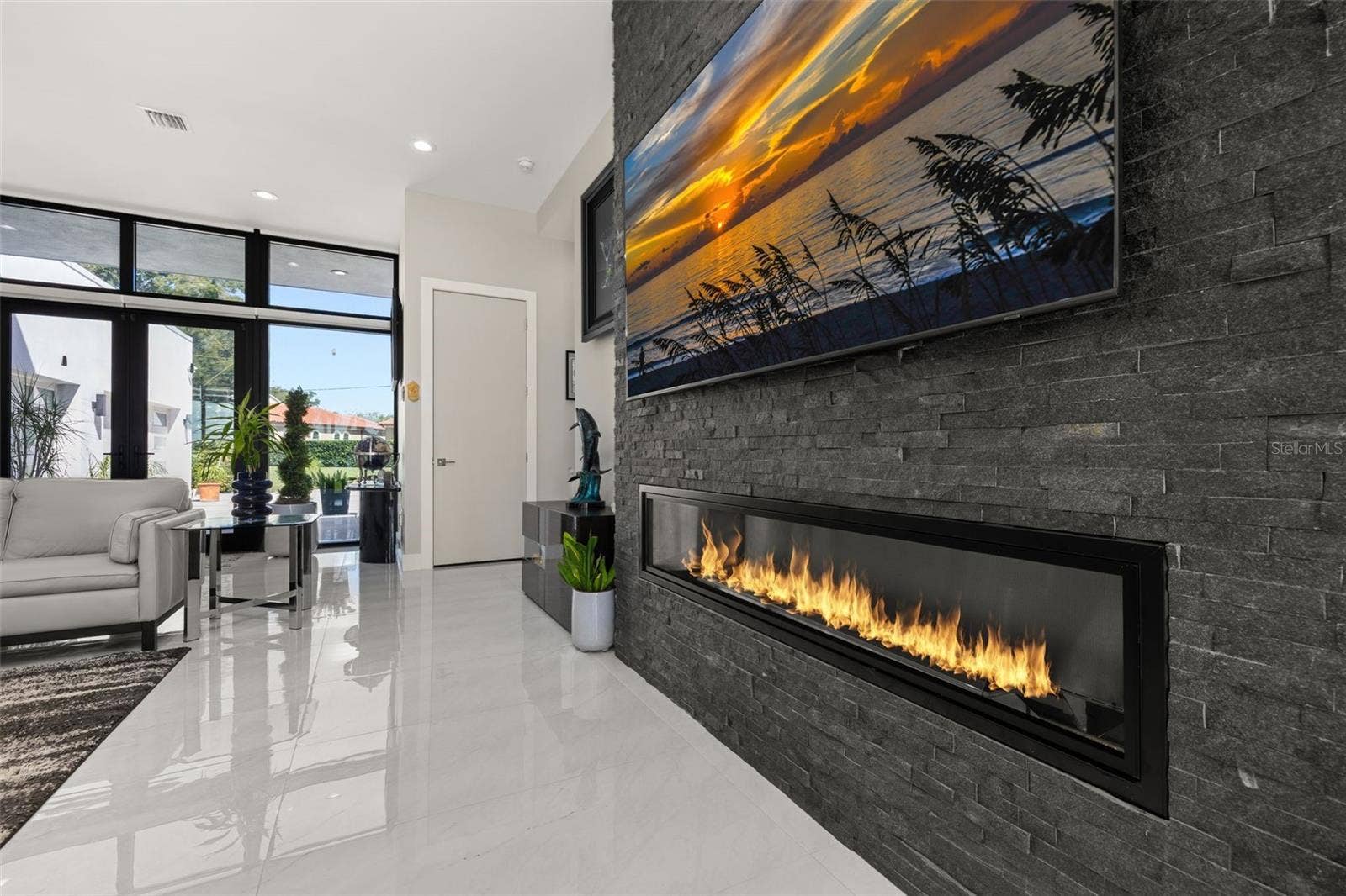 Feature 72" gas fireplace