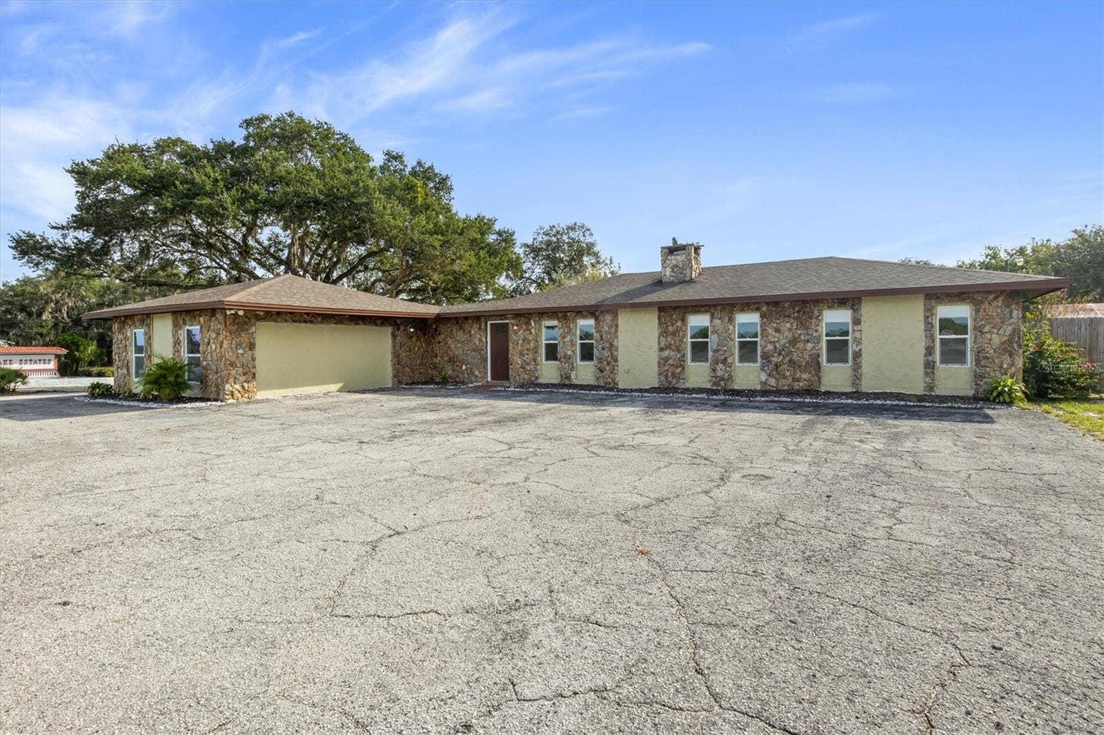 Exterior, lots of parking space