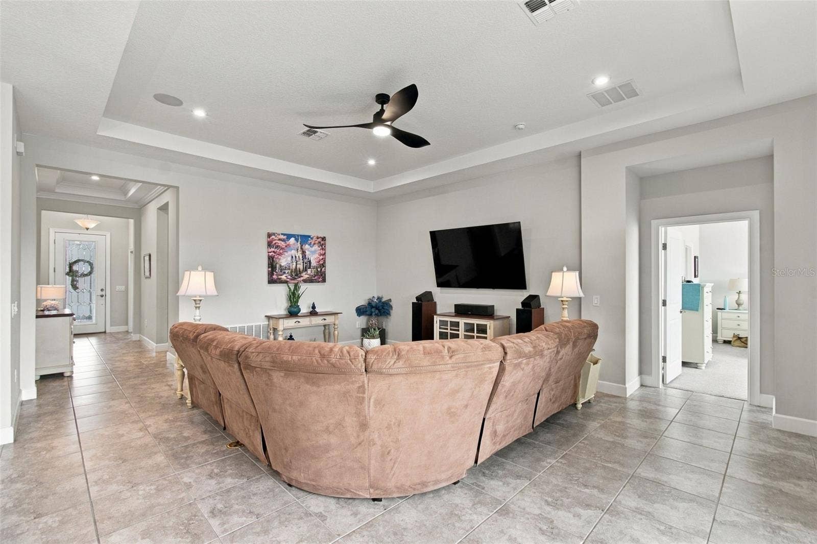 4085 VIA TOLEDO COURT, Poinciana, FL 34759 Foyer & Primary Bdrm wing View from Great Rm