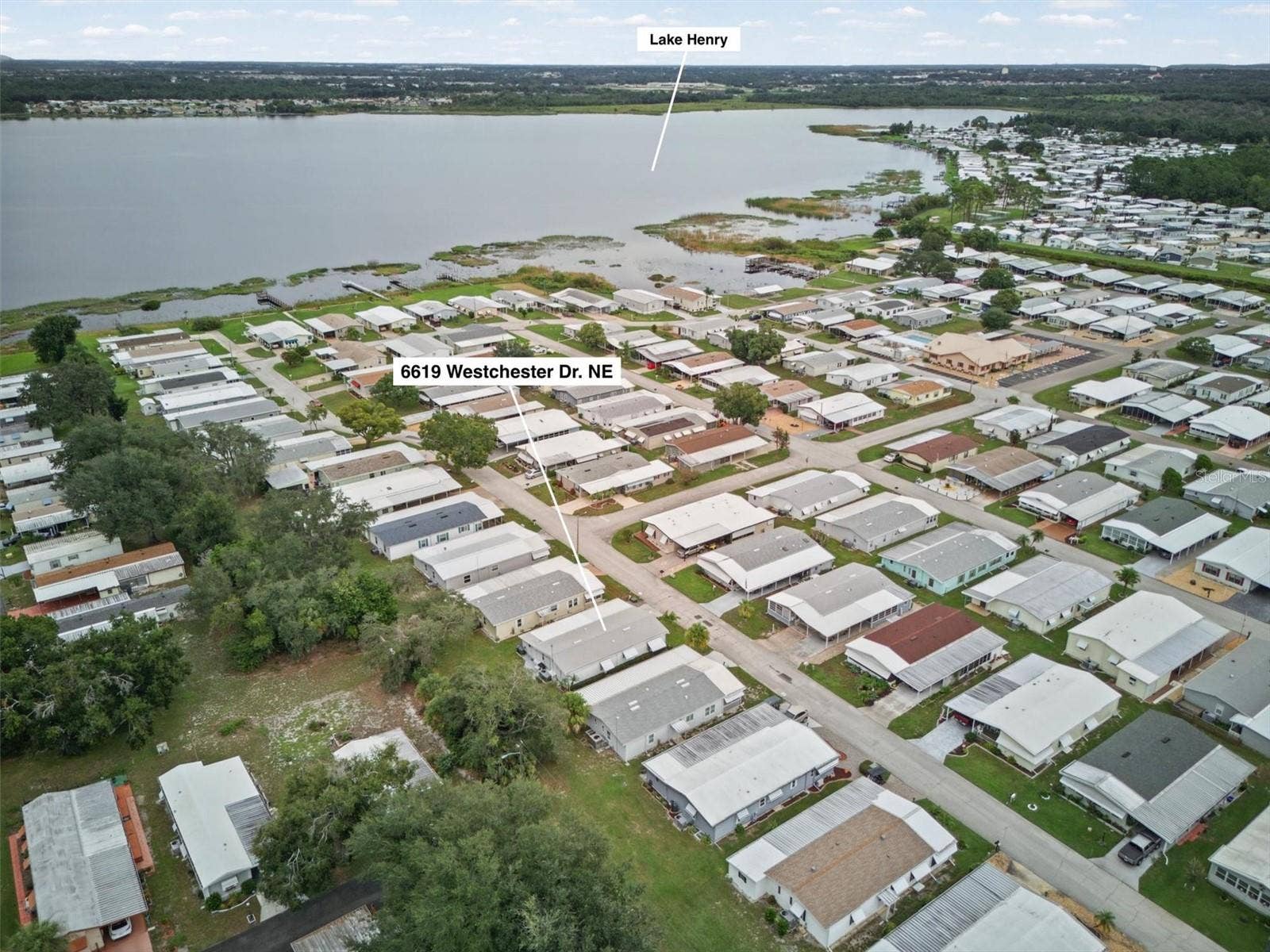 Aerial of the Community and Lake Henry