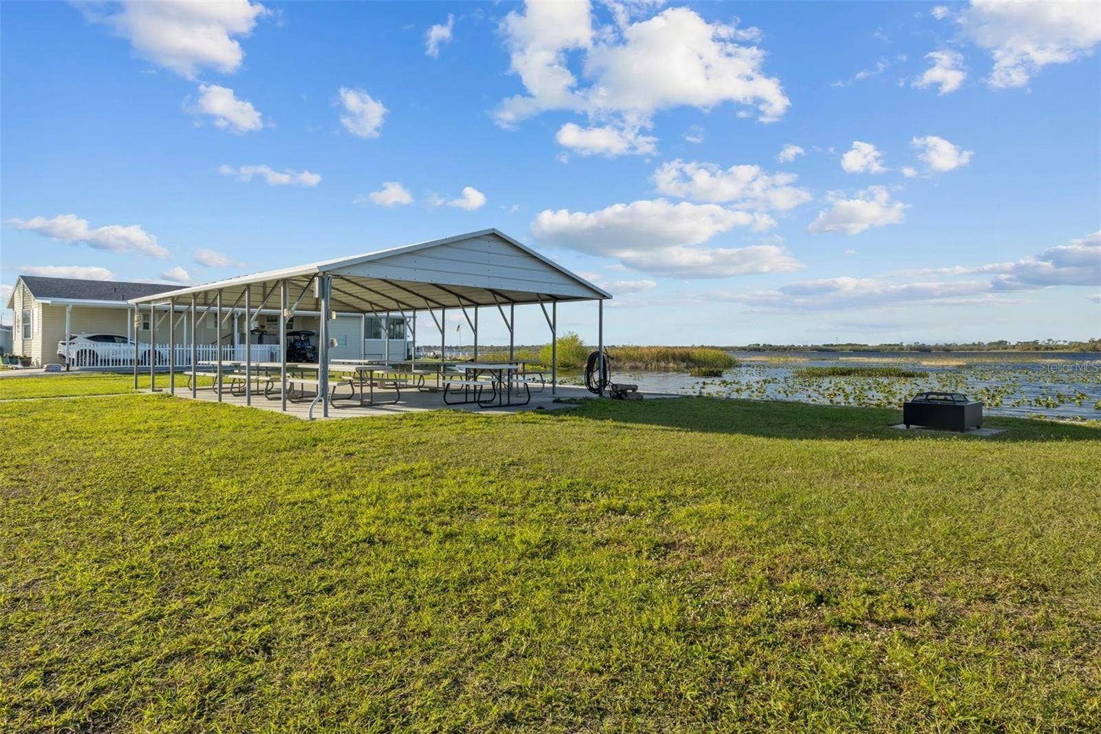 Covered Pavillion & Lake