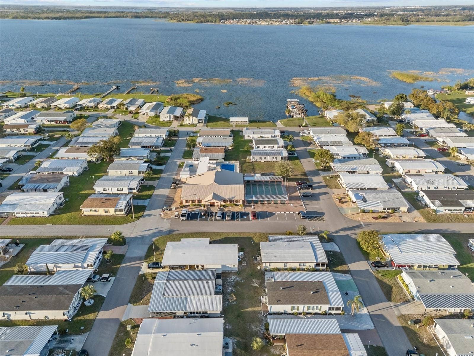 Aerial of the Community, Clubhouse and Lake Henry