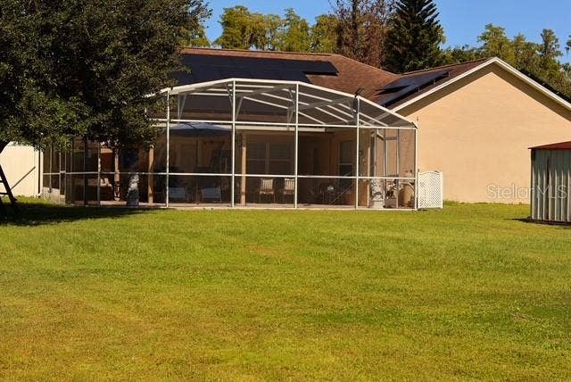 View of the pool screen enclosure