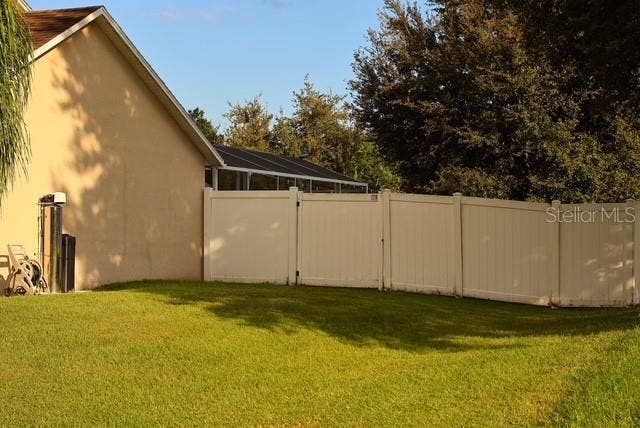 Rear view of the fence from the rear patio