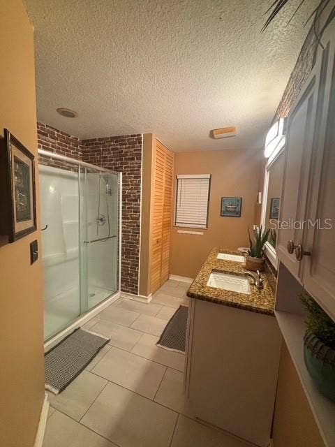 Primary In suite bathroom, Double sink cabinets solid counter renovated bathroom