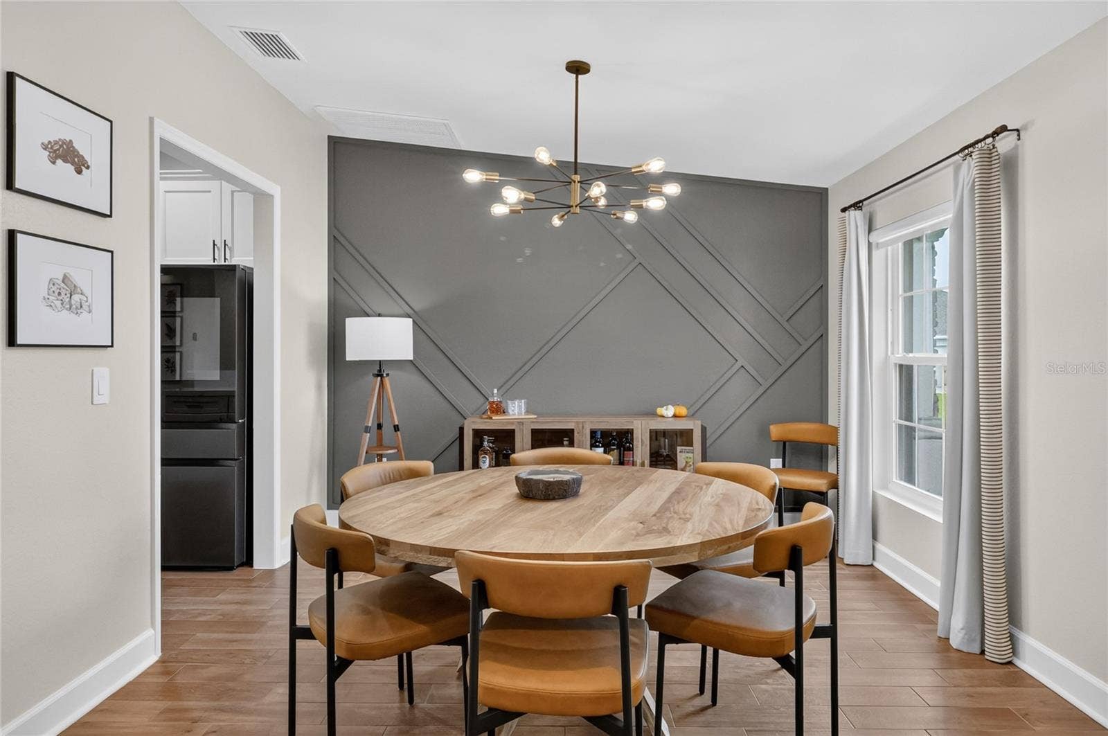 Notice the wood work on the back wall.