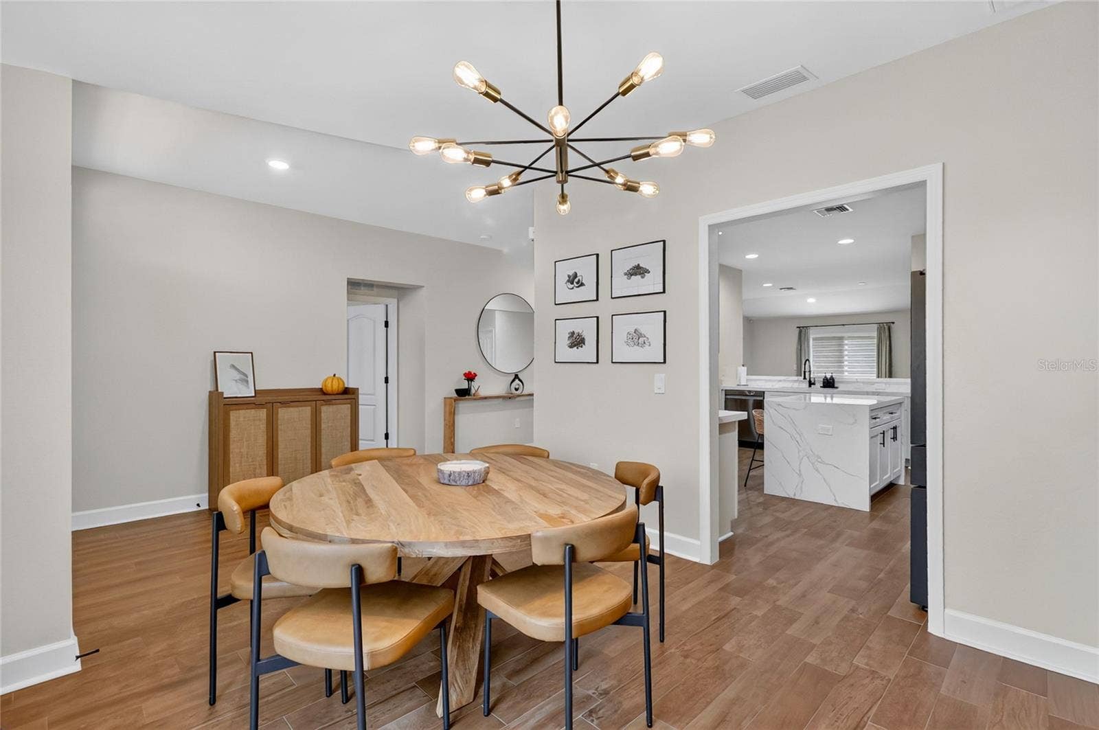 Dining room is just off the kitchen