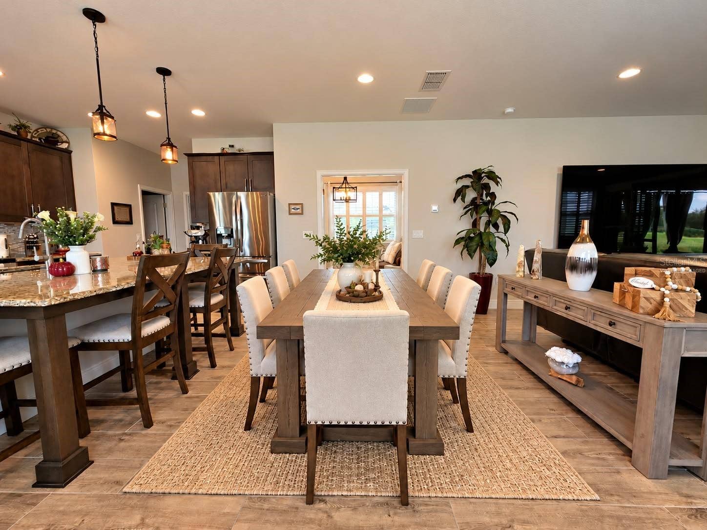 Open Plan- Dining Virtually Staged