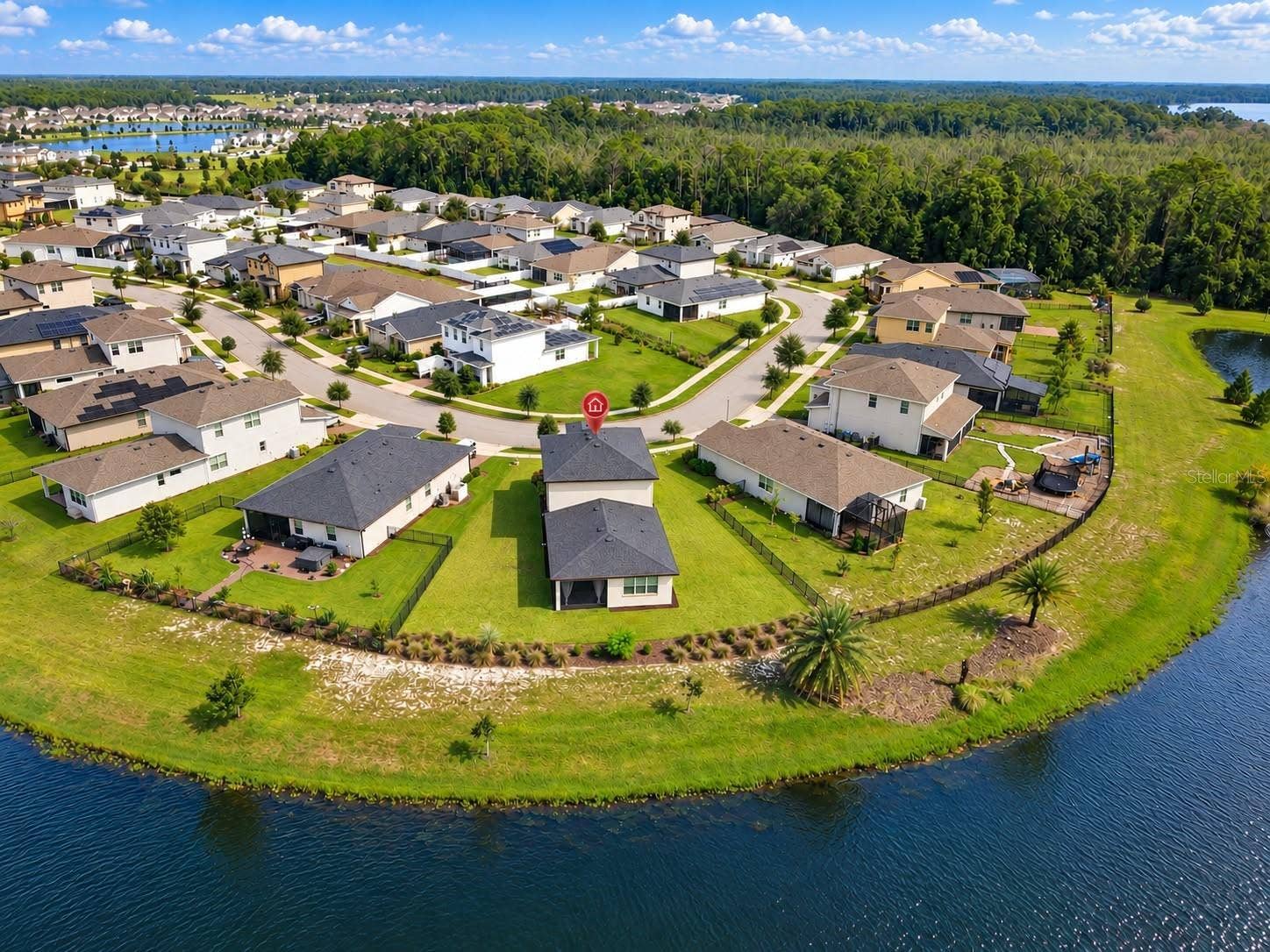 Community view with lake