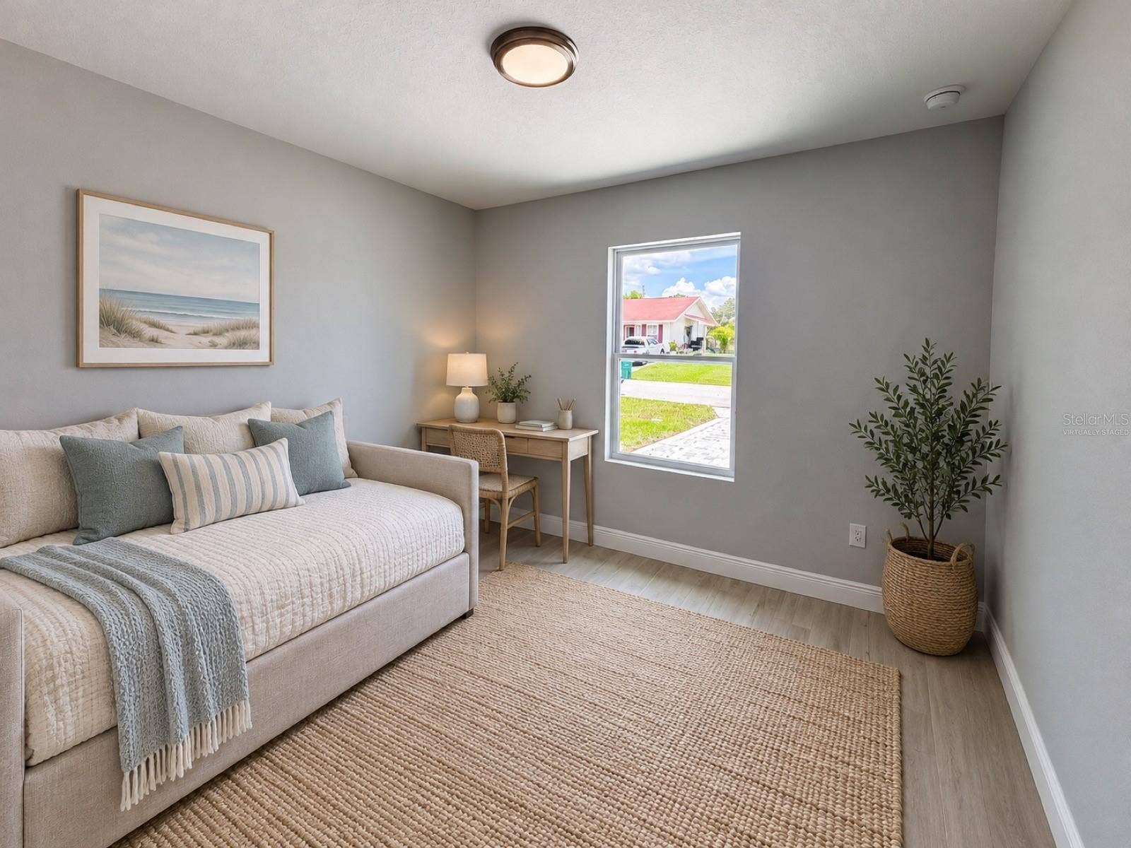 612 BLUEBILL COURT, Poinciana, FL 34759 Virtually staged bedroom; furniture and decor are digitally added.
