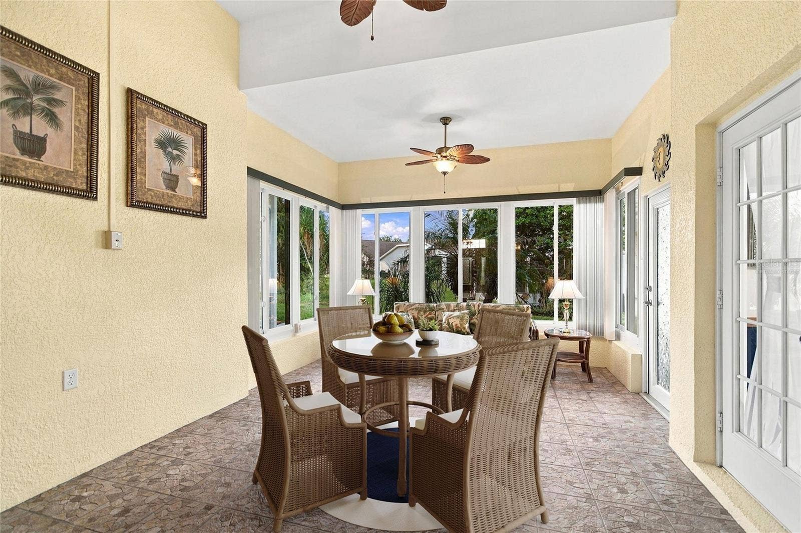 Virtually staged Florida Room