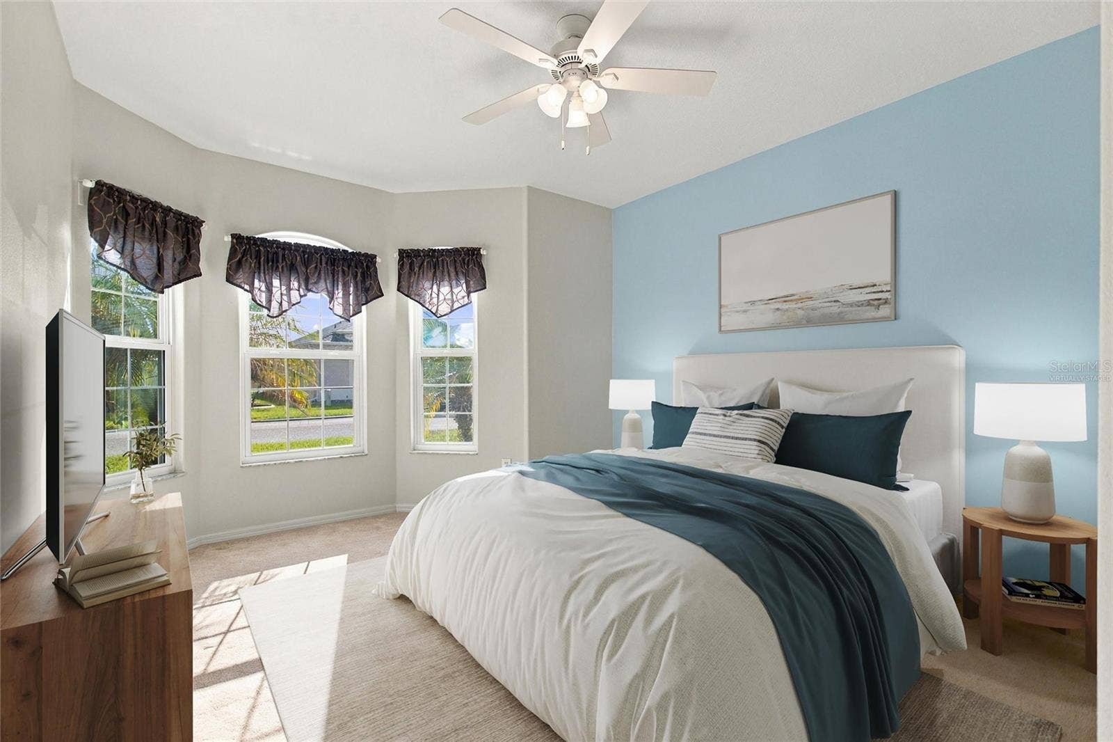 Virtually staged front Guest Room
