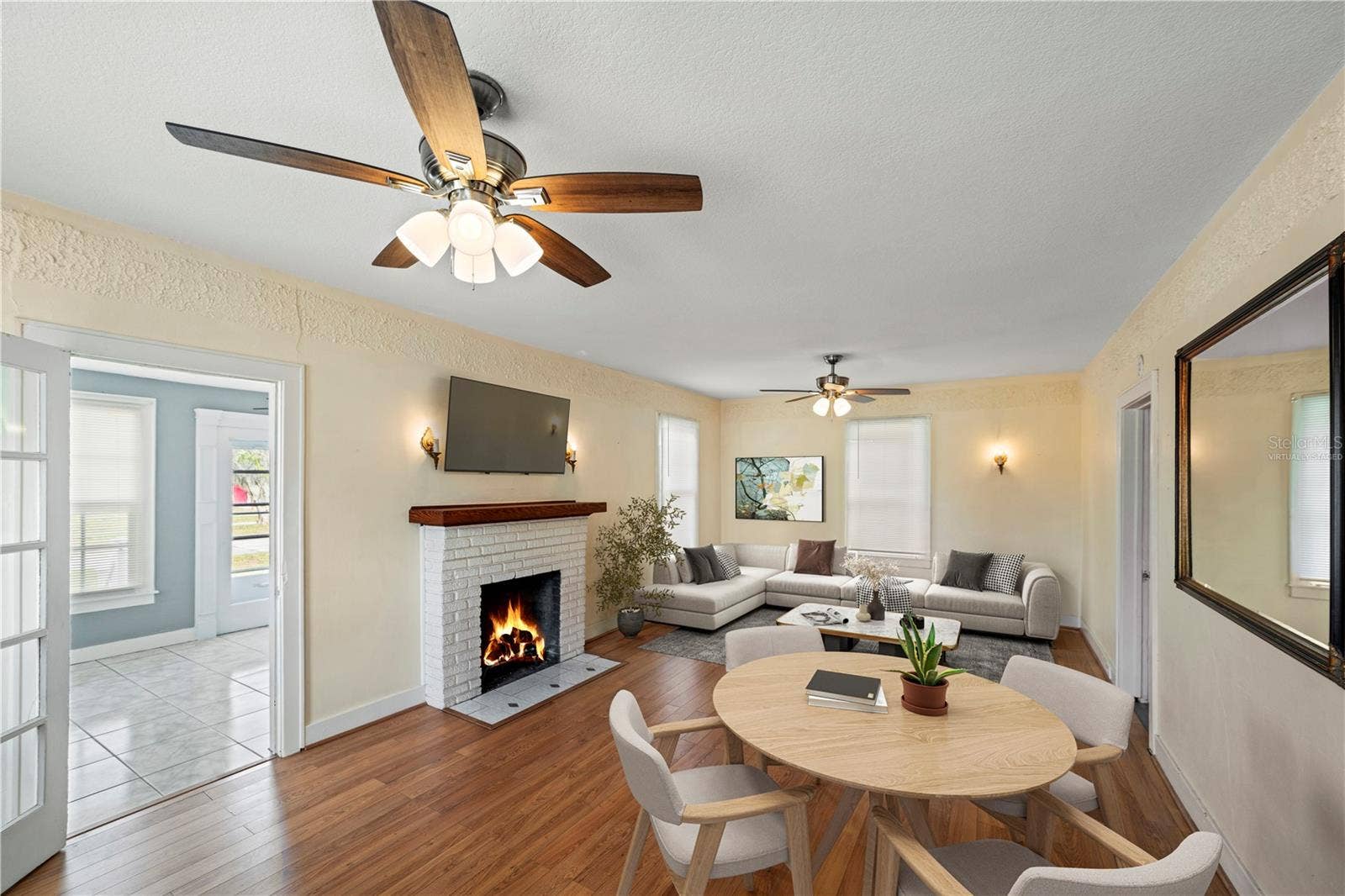 Living room (virtually staged as residential)