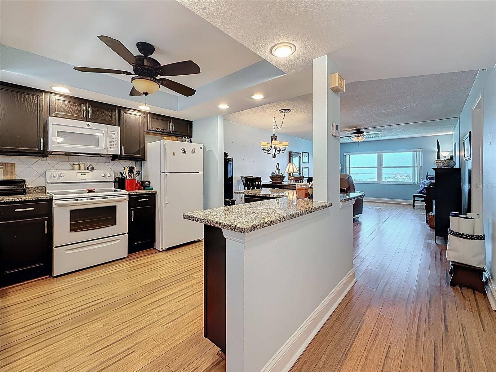 4725 COVE CIRCLE, #908, St Petersburg, FL 33708 As you can see this unit is completely updated with bamboo flooring and granite countertops.