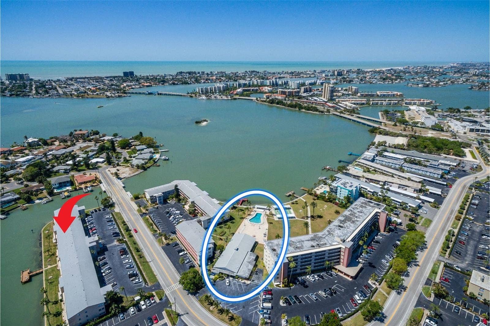 1893 SHORE DRIVE S, #209, South Pasadena, FL 33707 Shore Plaza & Community Clubhouse w/pool. Just caddy corner to Shore Plaza.