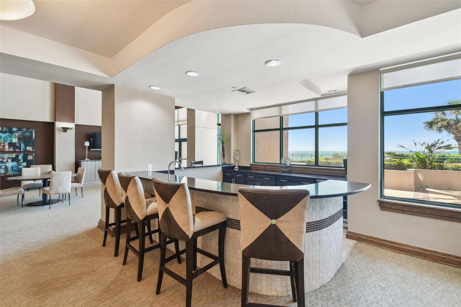 1560 GULF BOULEVARD, #306, Clearwater Beach, FL 33767 Community Room with hightop bar-Great barside water views!