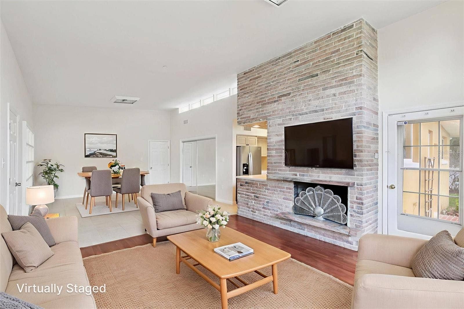 virtually staged great room