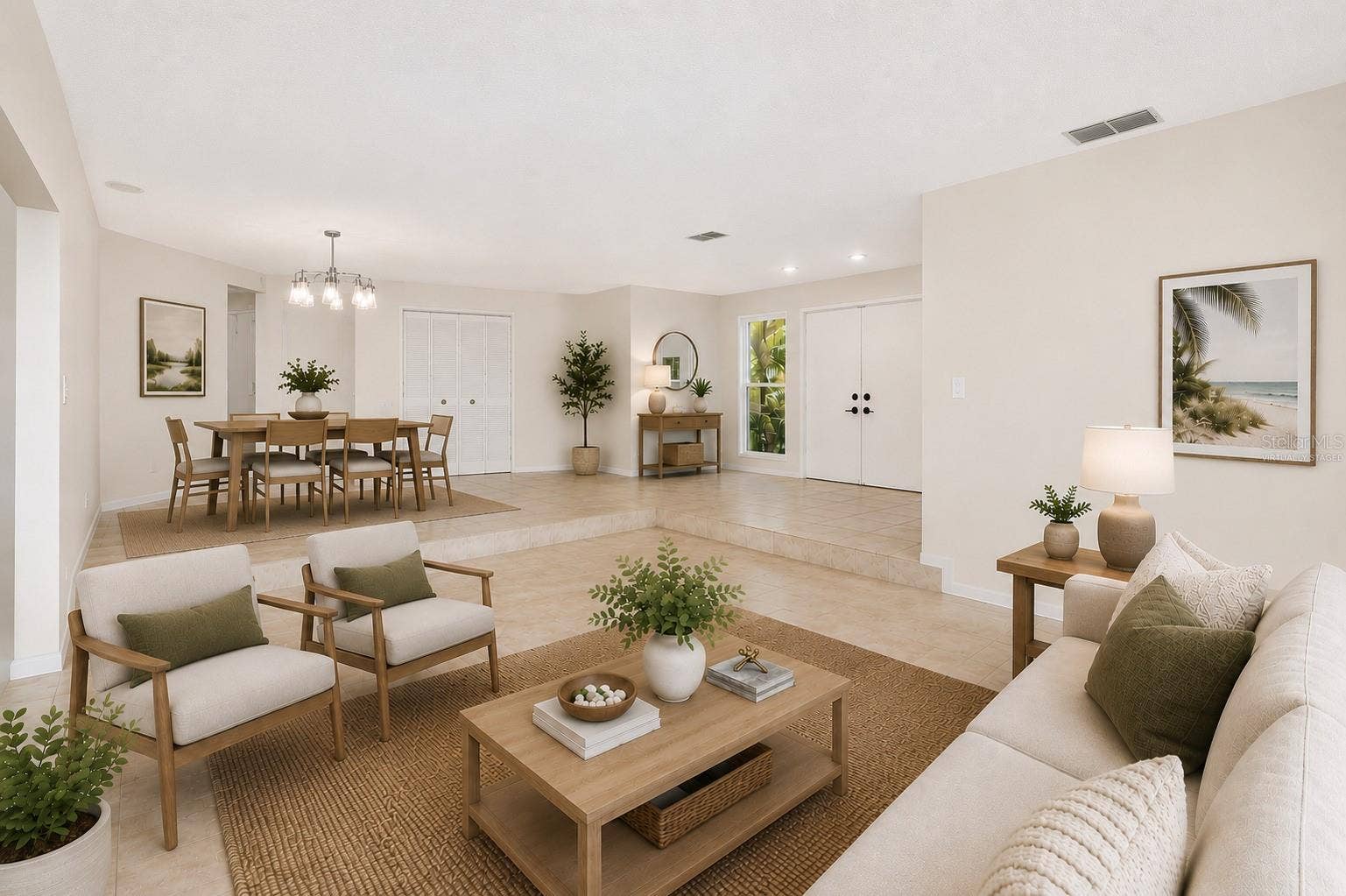 Virtually Staged - living and dining room