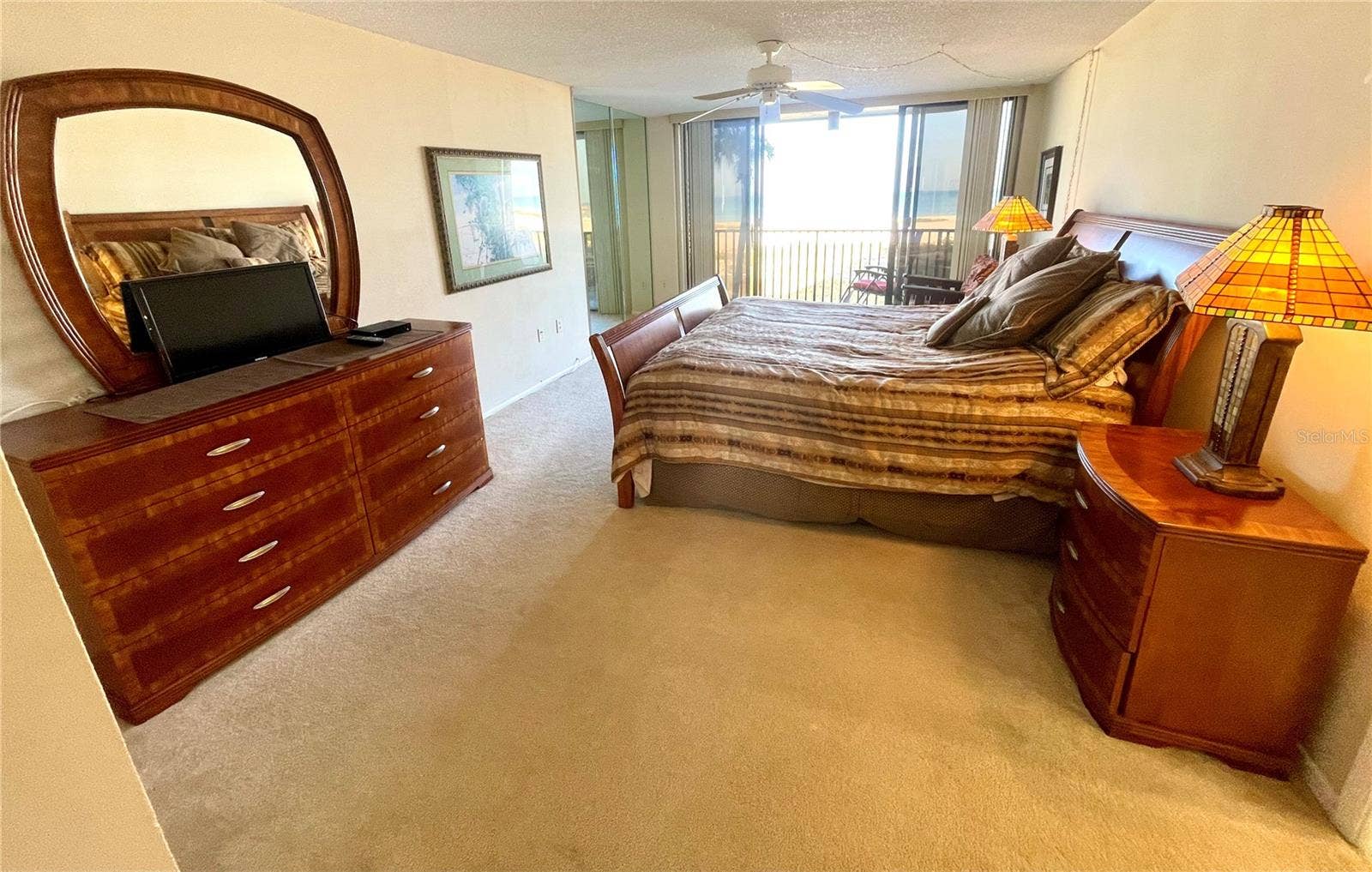 1290 GULF BOULEVARD, #302, Clearwater, FL 33767 Large Primary room with balcony access.