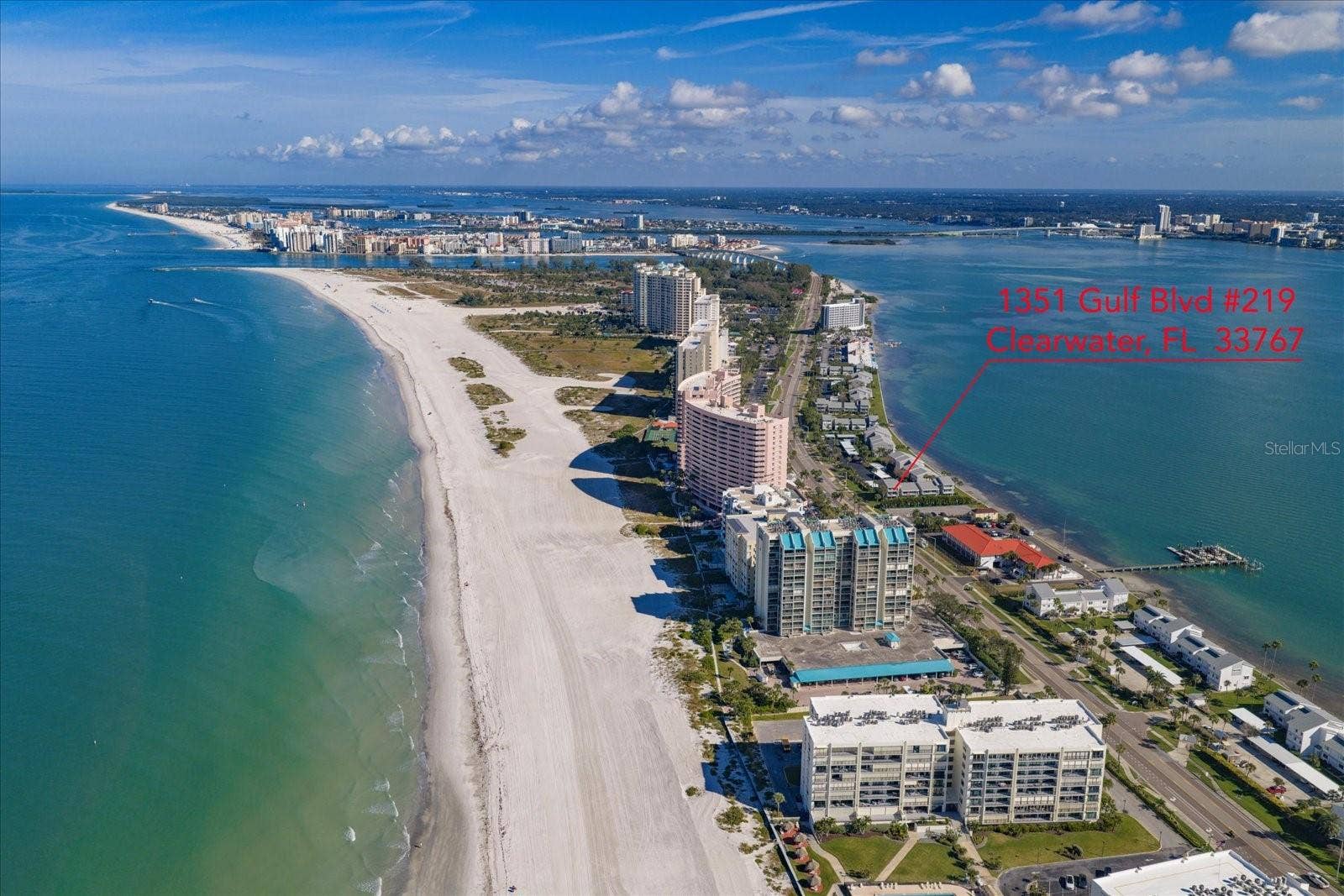 1351 GULF BOULEVARD, #219, Clearwater Beach, FL 33767 End unit condo in between the intracoastal and the Gulf