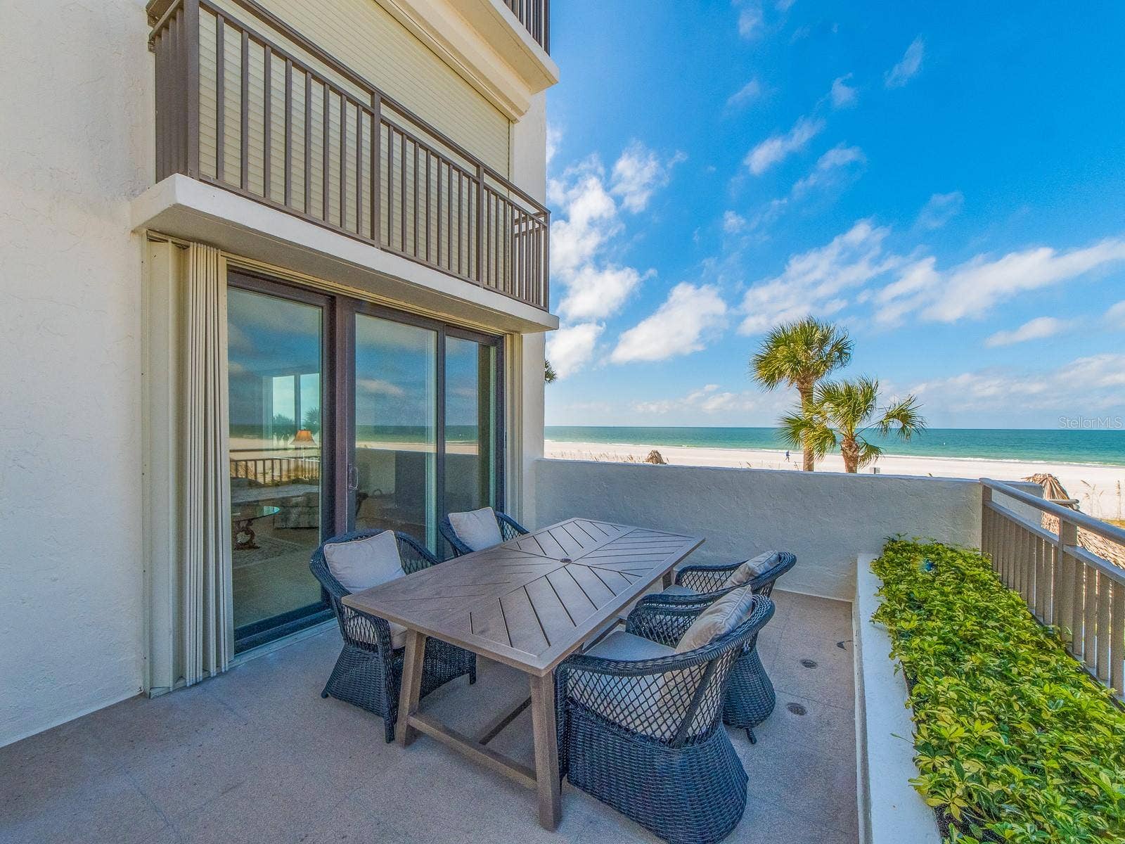 1430 GULF BOULEVARD, #110, Clearwater, FL 33767 Oversized first floor Patio(Also has hurricane shutters)