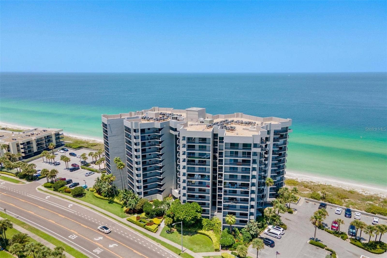 1660 GULF BOULEVARD, #607, Clearwater Beach, FL 33767 aerial southwest facing