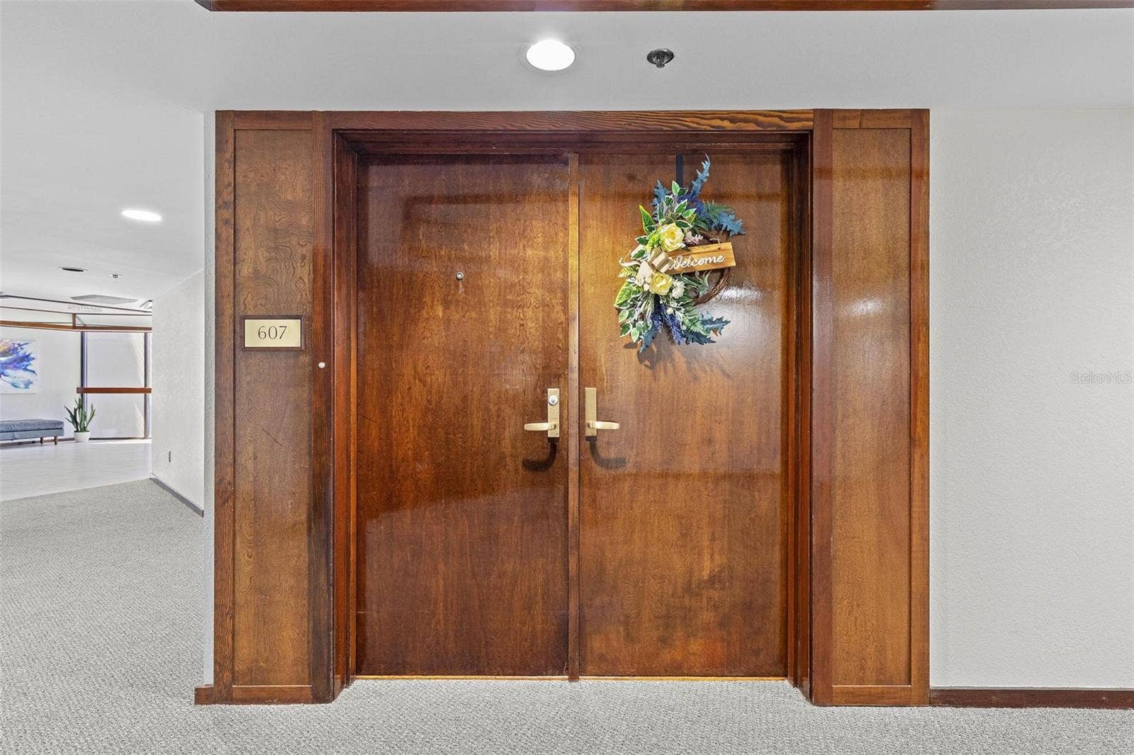 1660 GULF BOULEVARD, #607, Clearwater Beach, FL 33767 unit entrance door