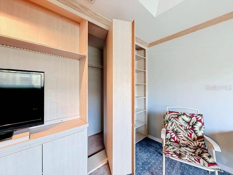 Den/guest bedroom with hidden closet