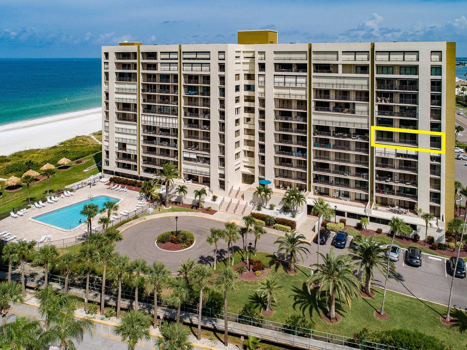 1480 GULF BOULEVARD, #610, Clearwater Beach, FL 33767 PLACEMENT OF UNIT. SE CORNER.