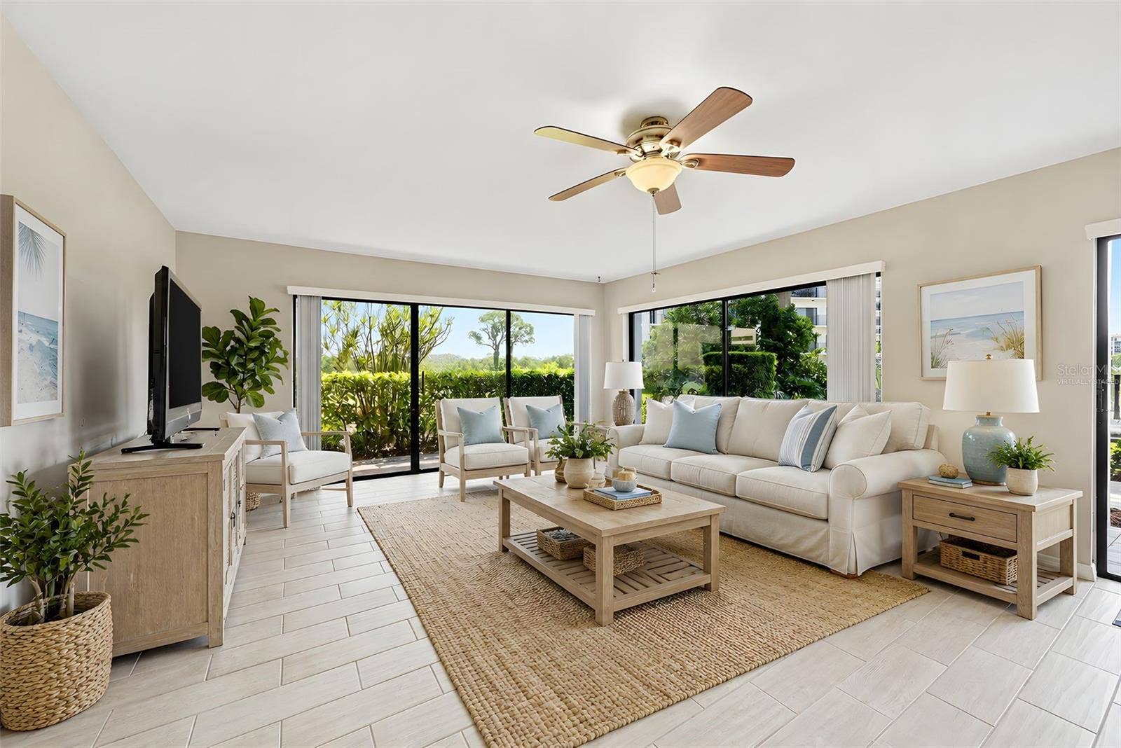 301 MARINER DRIVE, #301, Tarpon Springs, FL 34689 Virtually staged- living room