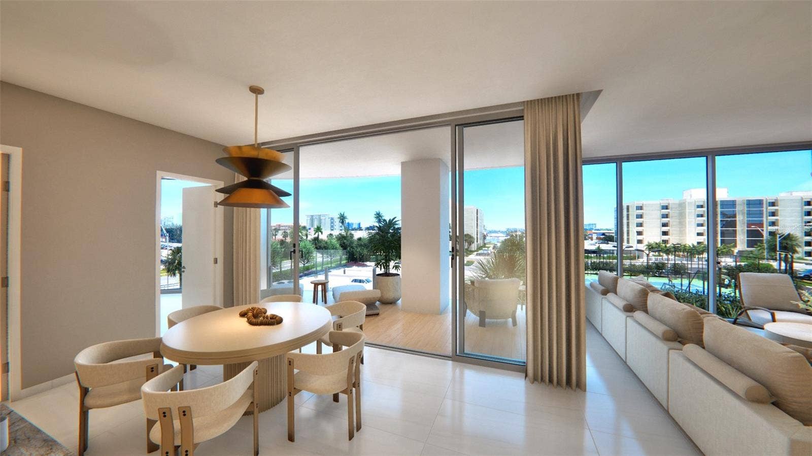 805 S GULFVIEW BOULEVARD, #305B, Clearwater Beach, FL 33767 Dining Area/Terrace/Living- To Be Built