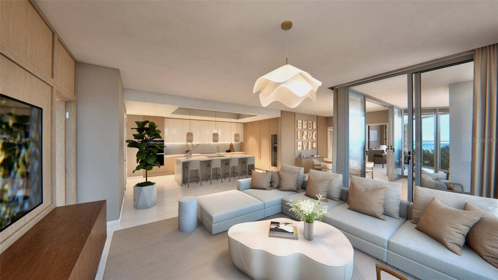 805 S GULFVIEW BOULEVARD, #305B, Clearwater Beach, FL 33767 Living Room & Kitchen - To Be Built