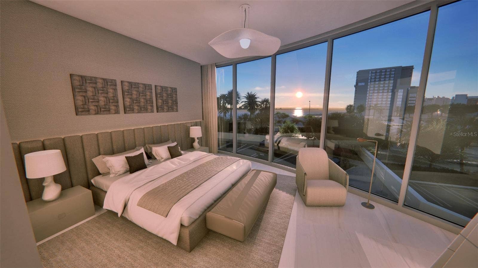 805 S GULFVIEW BOULEVARD, #305B, Clearwater Beach, FL 33767 Primary Suite at Sunset - To Be Built