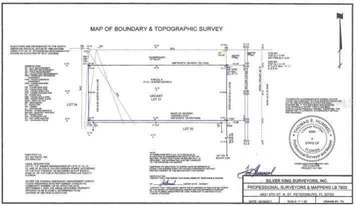 Survey available showing the 40 x 100 vacant residential lot.