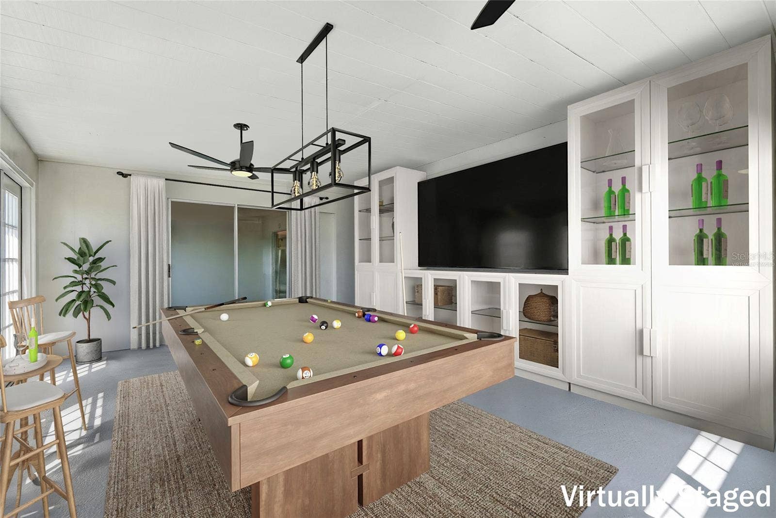1890 62ND AVENUE S, St Petersburg, FL 33712 Virtually Staged. Plenty of room for built-in cabinetry, wall-mounted TV and more.