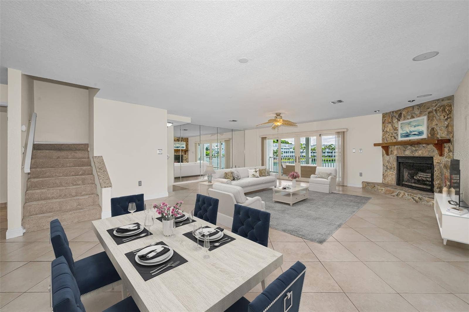 Virtually staged Great room