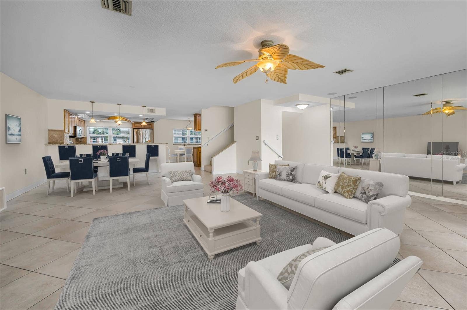 Virtually staged great room