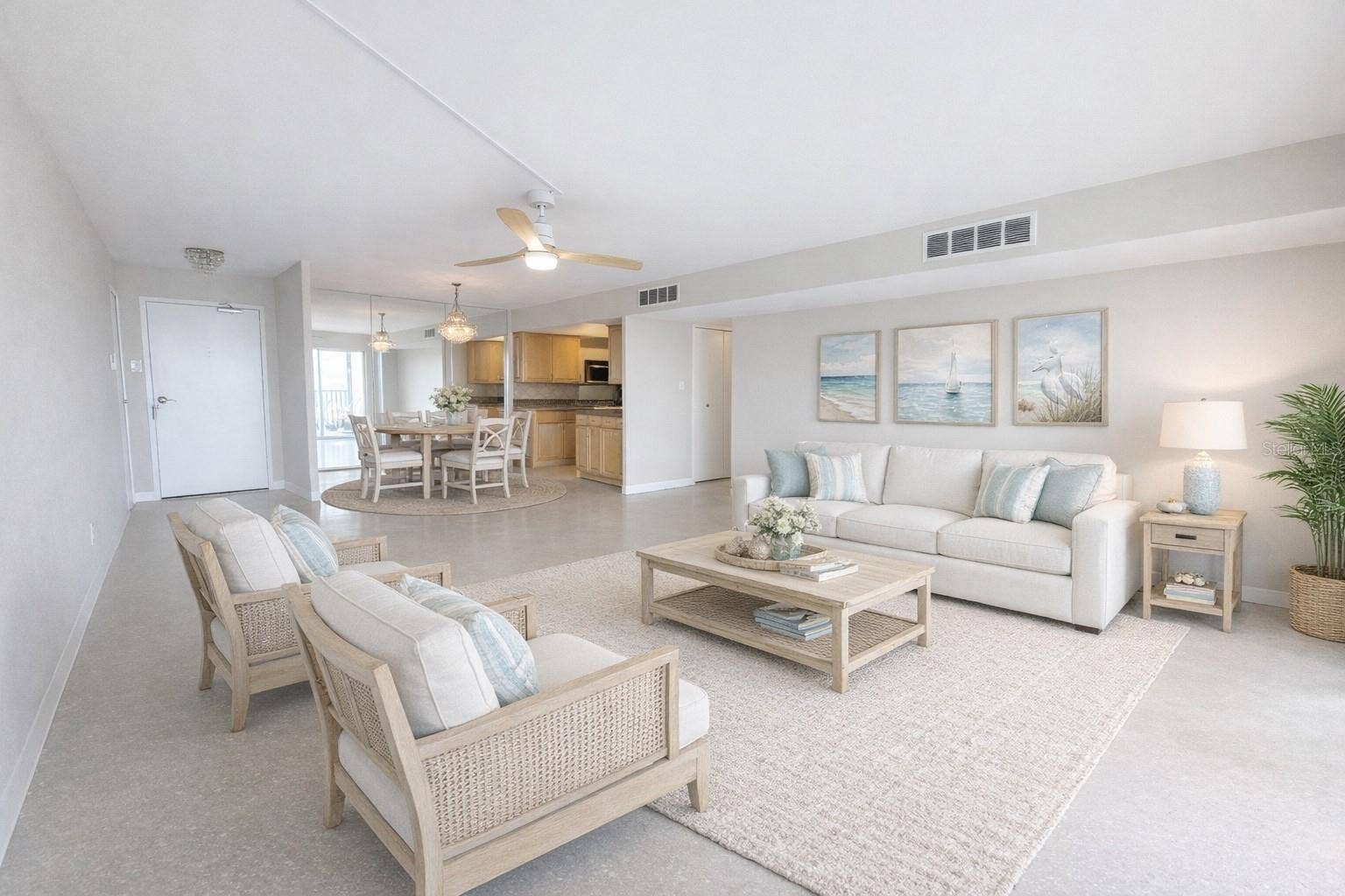 10355 PARADISE BOULEVARD, #608, Treasure Island, FL 33706 Living area staged to show possibilities