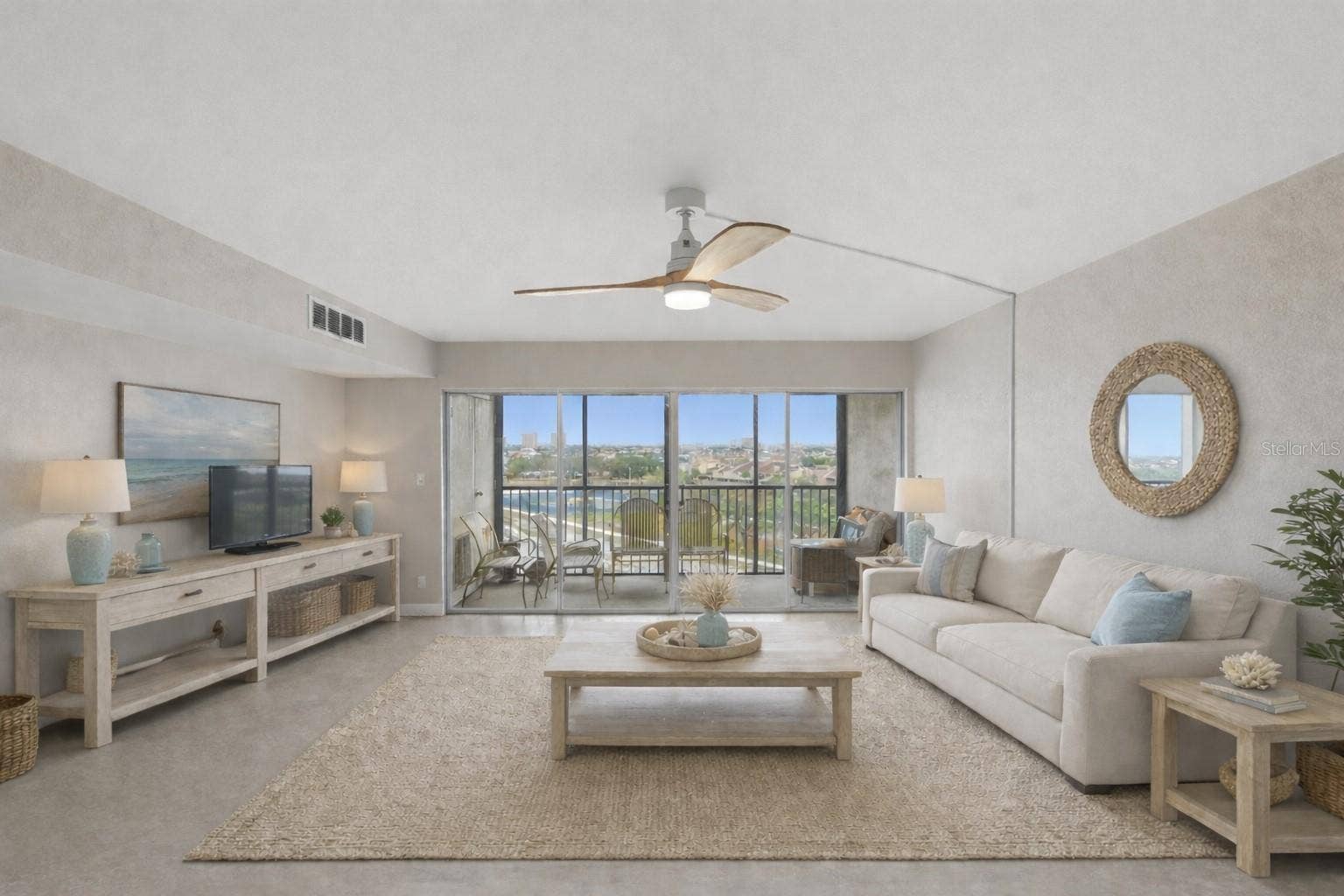 10355 PARADISE BOULEVARD, #608, Treasure Island, FL 33706 Living area staged to show possibilities