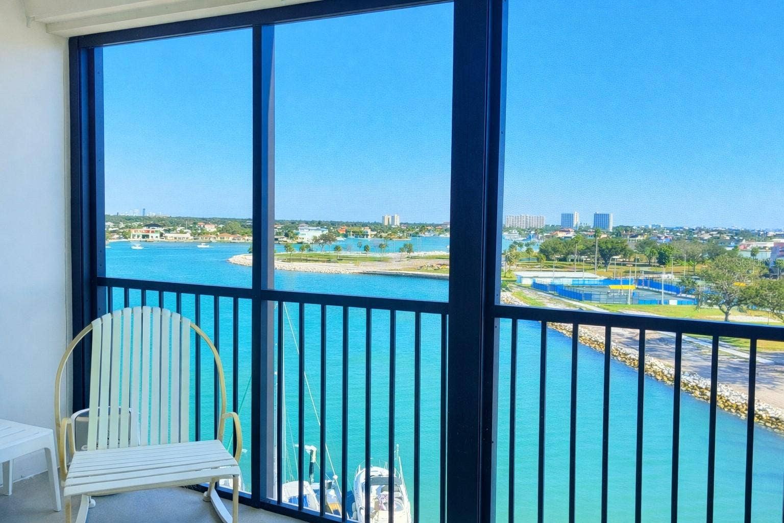 10355 PARADISE BOULEVARD, #608, Treasure Island, FL 33706 Balcony view living room