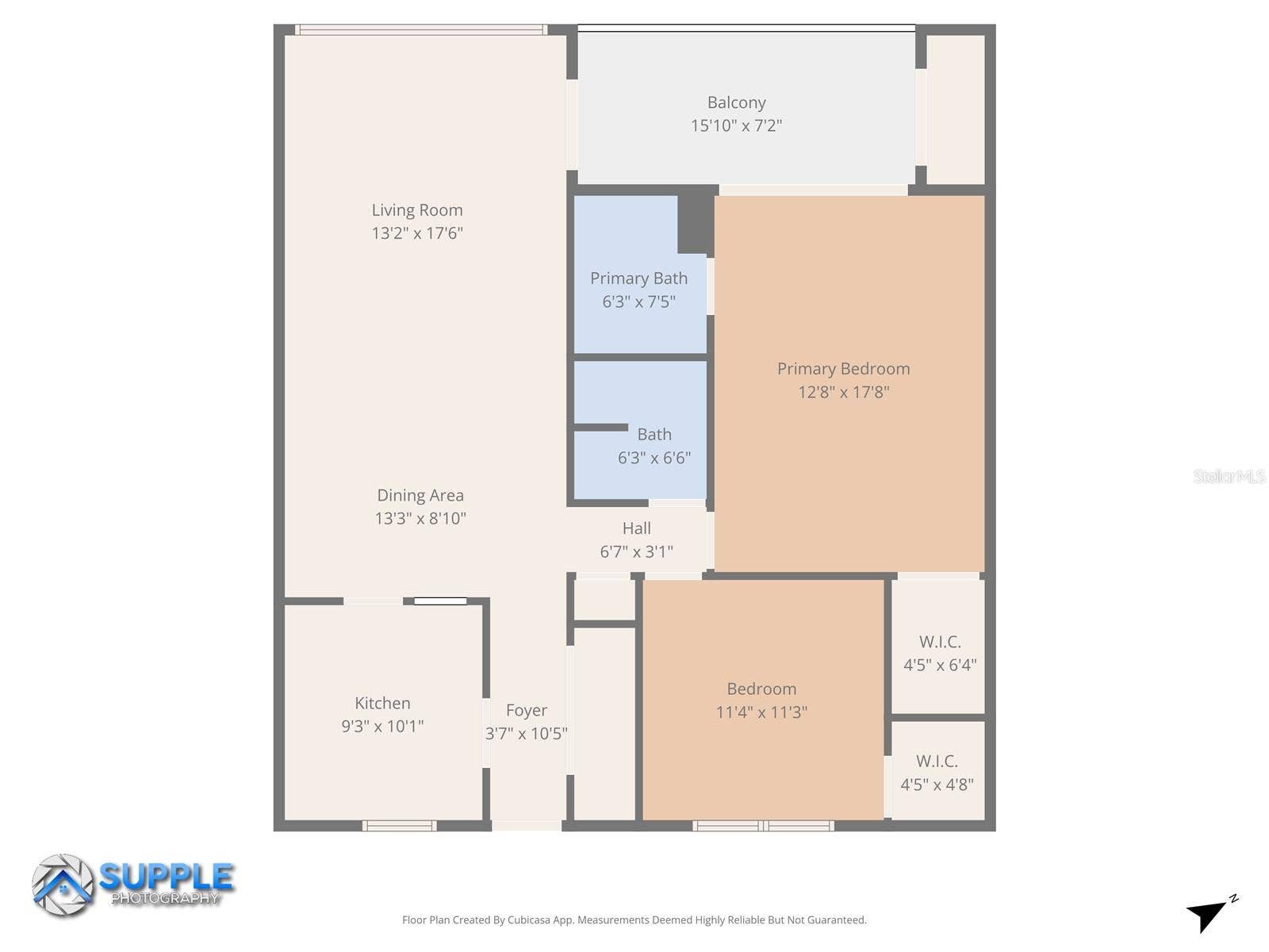 1230 GULF BOULEVARD, #303, Clearwater Beach, FL 33767 Floor plan/layout unit 303 with measurements