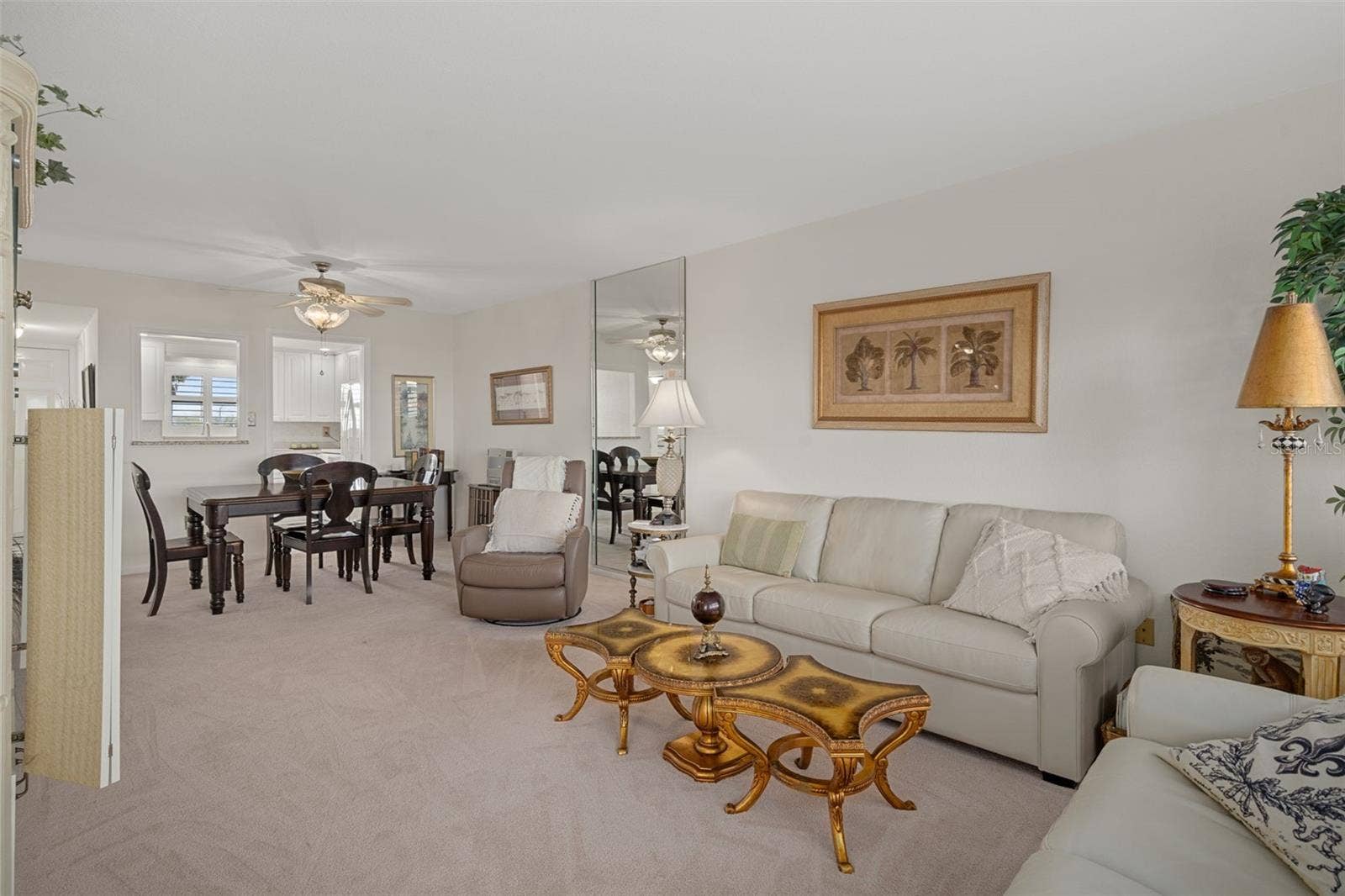 1230 GULF BOULEVARD, #303, Clearwater Beach, FL 33767 View from living room into dining area and kitchen up front