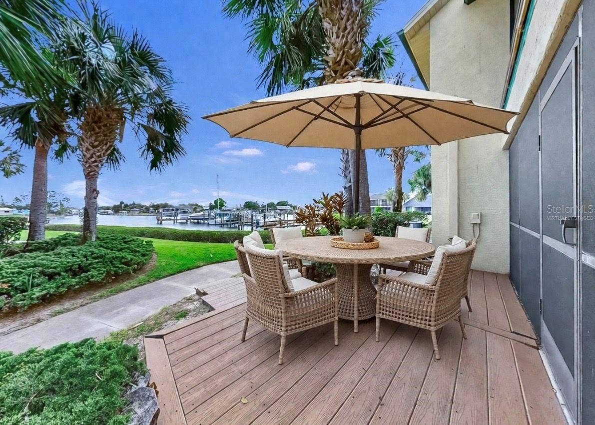 626 YARDARM DRIVE, #13, Apollo Beach, FL 33572 Back Patio Virtually Staged