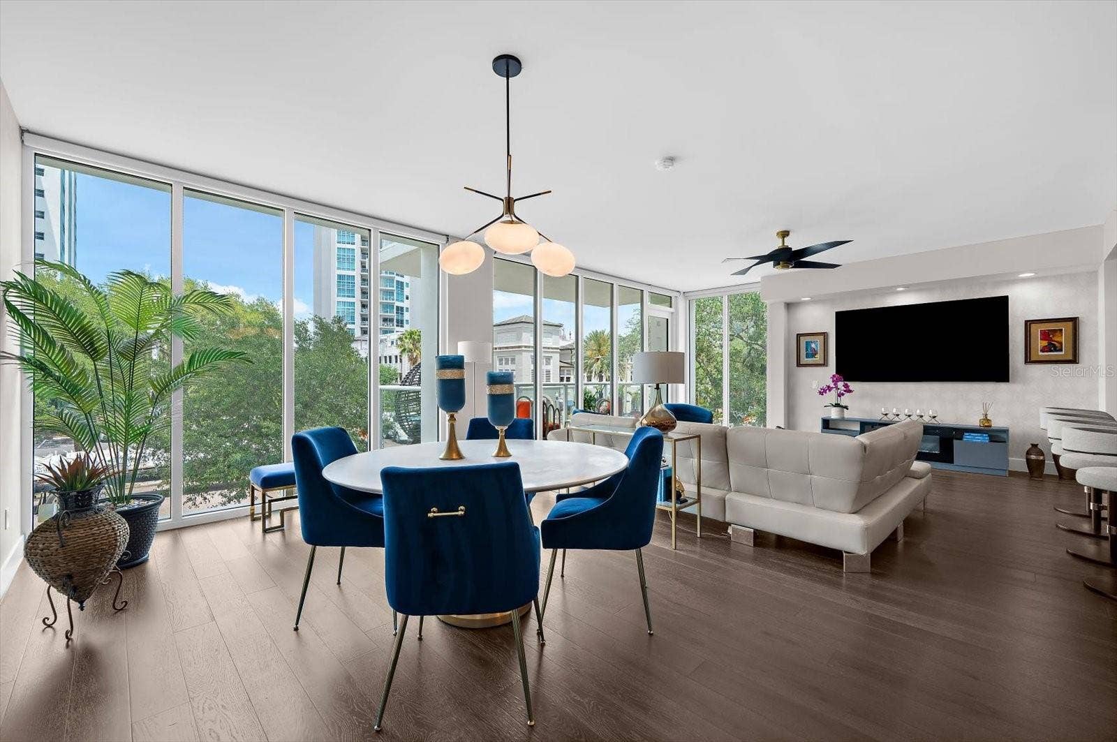 176 4TH AVENUE NE, #201, St Petersburg, FL 33701 Living Room Area with Balcony