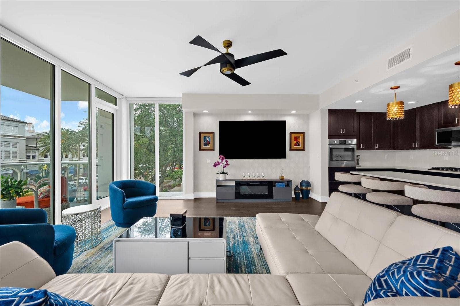 176 4TH AVENUE NE, #201, St Petersburg, FL 33701 Living Room Area with Balcony
